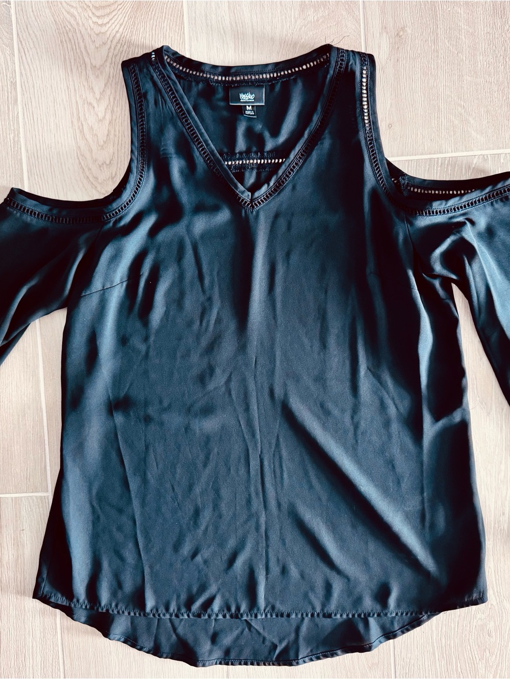 Cold Shoulder V-Neck Women’s Top - Black
